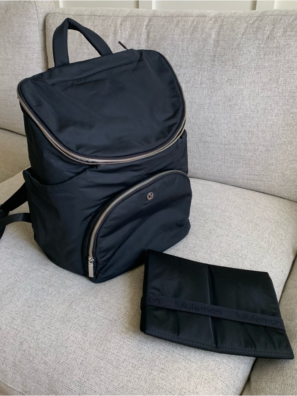 lululemon athletica 3-in-1 Black Diaper Bag Backpack with Changing Pad